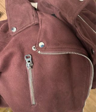 Giacca scamosciata bordeaux Nuova