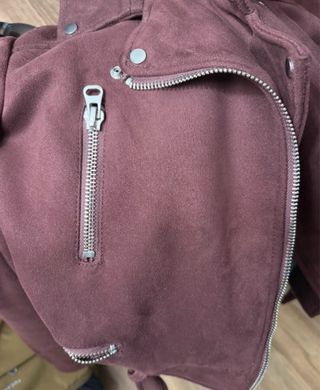 Giacca scamosciata bordeaux Nuova