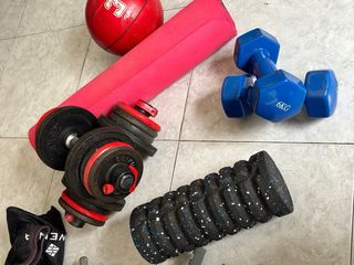Set da palestra, manubri e accessori