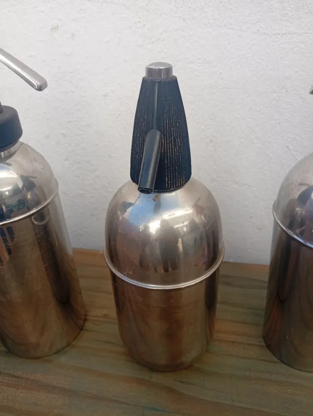 Botella sifón acero inoxidable y cristal