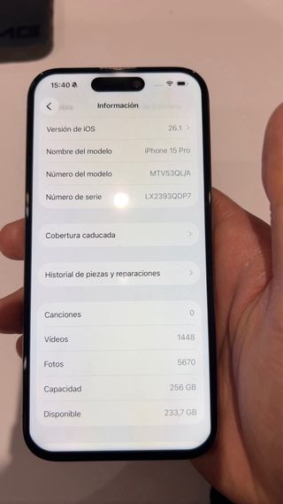 iPhone 15 Pro 256 GB - 86% Batería