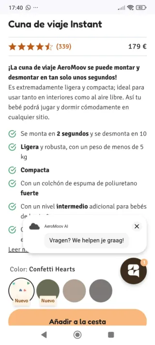 Cuna de viaje  Aeromood