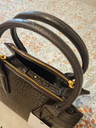 Bolso Zara Citybag Marrón Cocodrilo