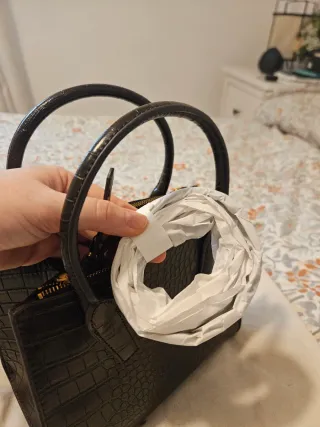 Bolso Zara Citybag Marrón Cocodrilo