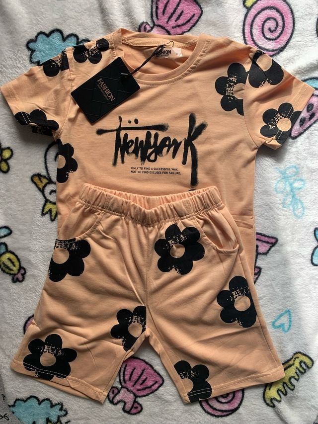 Conjunto infantil New York flores talla 6