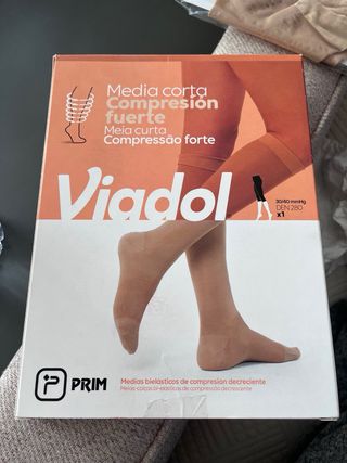 Medias de compresión fuerte VIADOL Beige