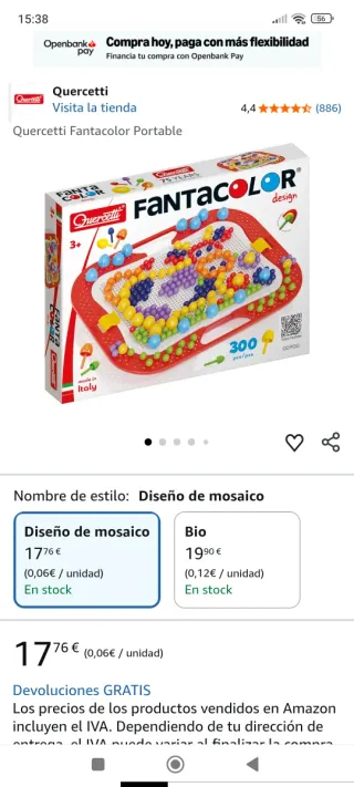 Juego Pinchitos Quercetti