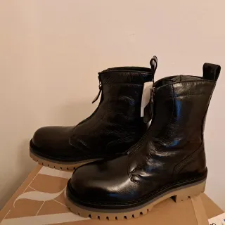 Botines Zara Piel Cremallera Delantera T40