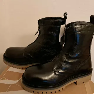 Botines Zara Piel Cremallera Delantera T40