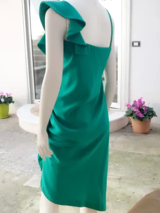 Abito Pinko verde con rouches