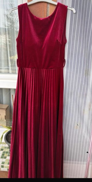 Vestido Zara Terciopelo burdeos