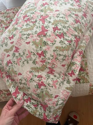 Colcha bouti matrimonio rosa y blanco