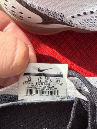 Nike Vapormax Blancos y Negros 47,5