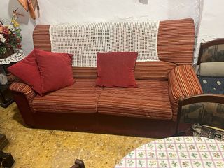 Sillón y sofá tela rayas