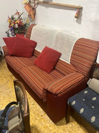 Sillón y sofá tela rayas