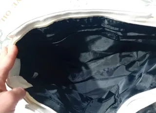 Borsa a mano bianca e gialla