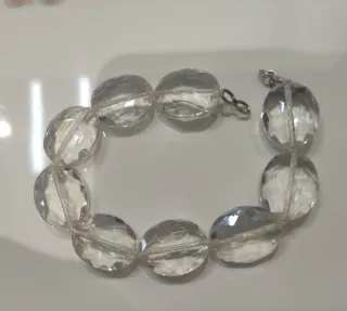 Collar y pulseras de ámbar y cristal