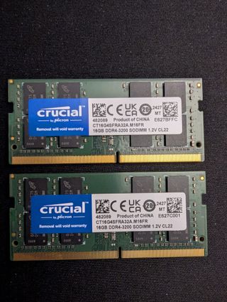 Kit 2x16GB Crucial DDR4 3200MHz SODIMM CL22