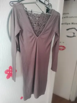 Vestido punto gris talla M