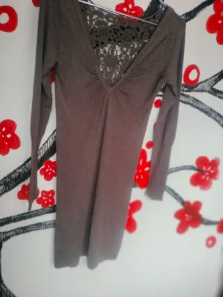 Vestido punto gris talla M
