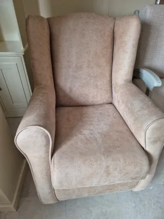 Poltrona relax beige in tessuto