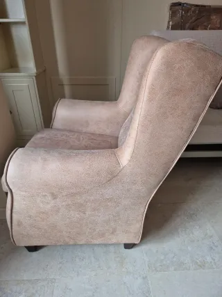 Poltrona relax beige in tessuto