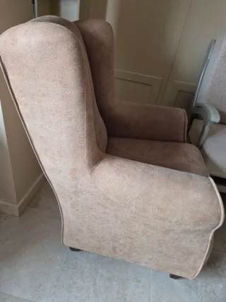 Poltrona relax beige in tessuto