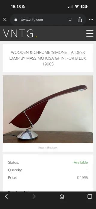 Lámpara de mesa madera y metal