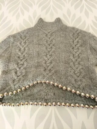 Jersey Zara punto ochos perlas