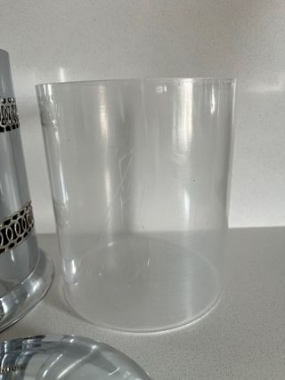 Tarro de cocina metálico plateado