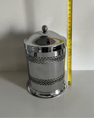Tarro de cocina metálico plateado