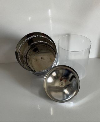 Tarro de cocina metálico plateado