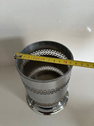 Tarro de cocina metálico plateado