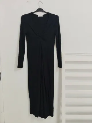 Vestido largo negro Mango