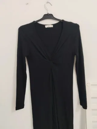 Vestido largo negro Mango