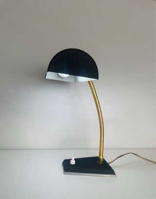 Lámpara Escritorio Vintage Mid-Century Negra/Dorad
