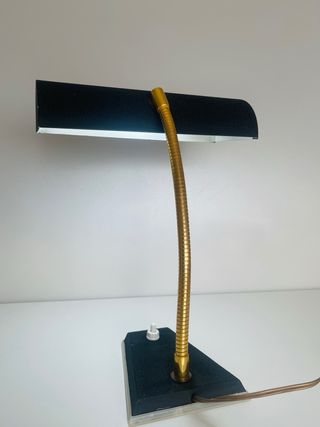 Lámpara Escritorio Vintage Mid-Century Negra/Dorad
