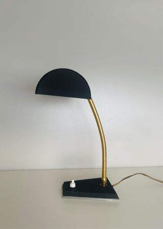 Lámpara Escritorio Vintage Mid-Century Negra/Dorad