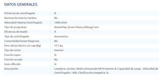 Lavadora Cecotec Bolero DressCode 8410 8 kg