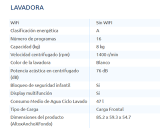 Lavadora Cecotec Bolero DressCode 8410 8 kg