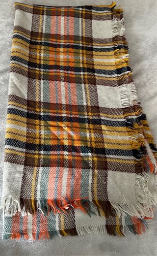 Bufanda Manta Cuadros Marrones