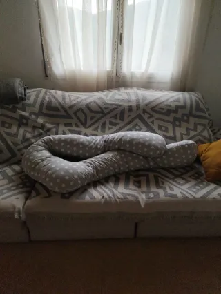 Cojín Lactancia XXL Lunares Gris