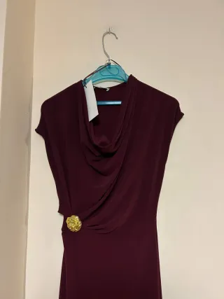 Vestido Zara largo drapeado S
