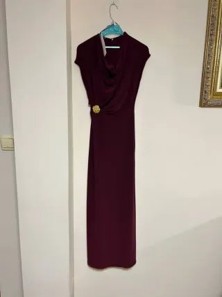 Vestido Zara largo drapeado S