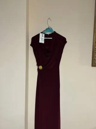 Vestido Zara largo drapeado S