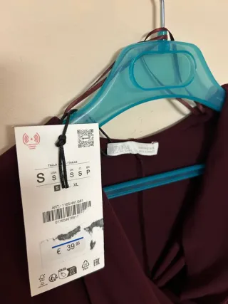 Vestido Zara largo drapeado S