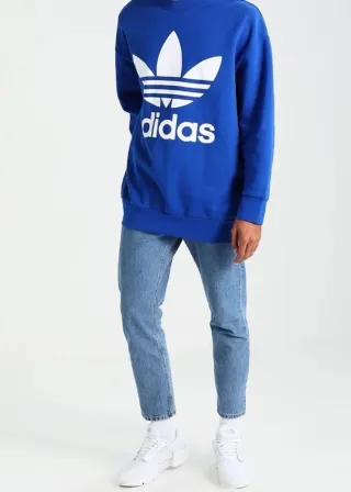 Felpa Adidas blu con logo Trefoil