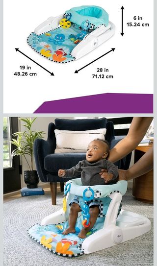 Baby Einstein, Asiento para el piso 2 en 1 Sea of Support, con bandeja desmontable y juguetes