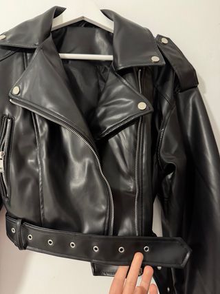 Chaqueta Biker Negra Corta Talla S