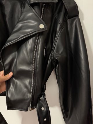 Chaqueta Biker Negra Corta Talla S
